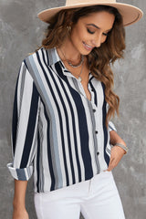 Chemise boutonnée à manches longues et rayures