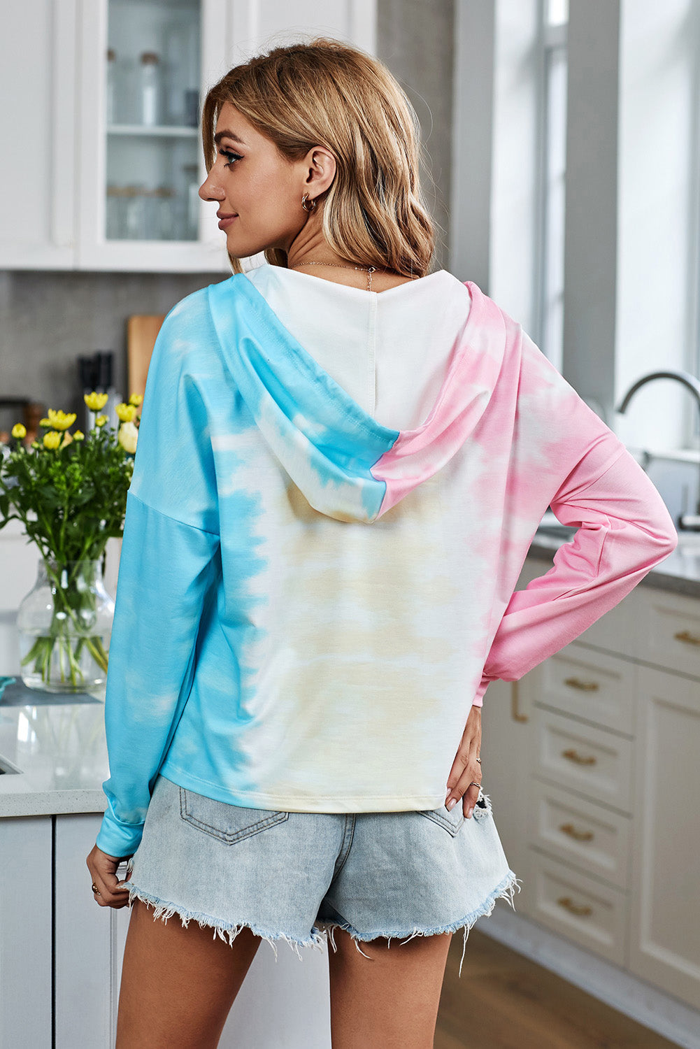 Tie-Dye Dropped Shoulder Hoodie