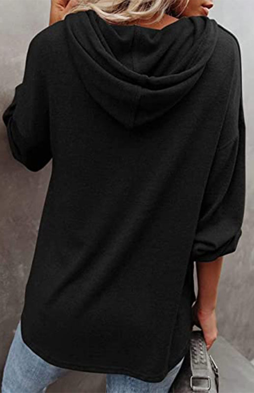 Cardigan à capuche pour femme, sweat-shirt décontracté, ample, couleur unie 