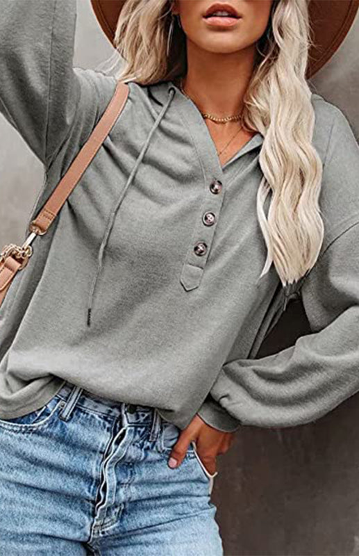 Cardigan à capuche pour femme, sweat-shirt décontracté, ample, couleur unie 