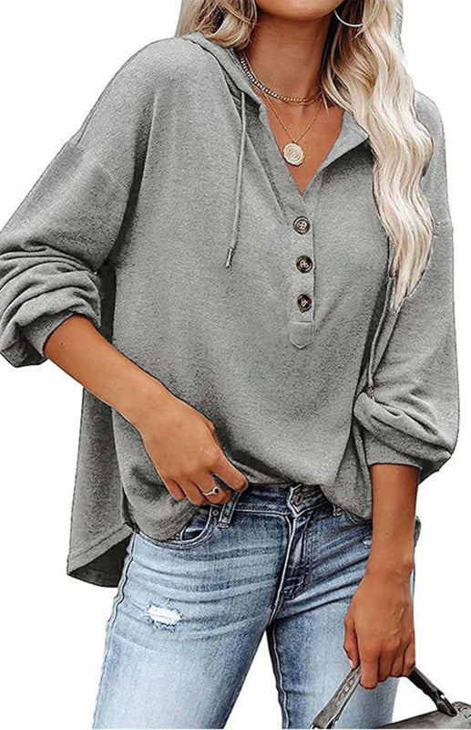 Cardigan à capuche pour femme, sweat-shirt décontracté, ample, couleur unie 