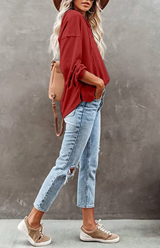 Cardigan à capuche pour femme, sweat-shirt décontracté, ample, couleur unie 