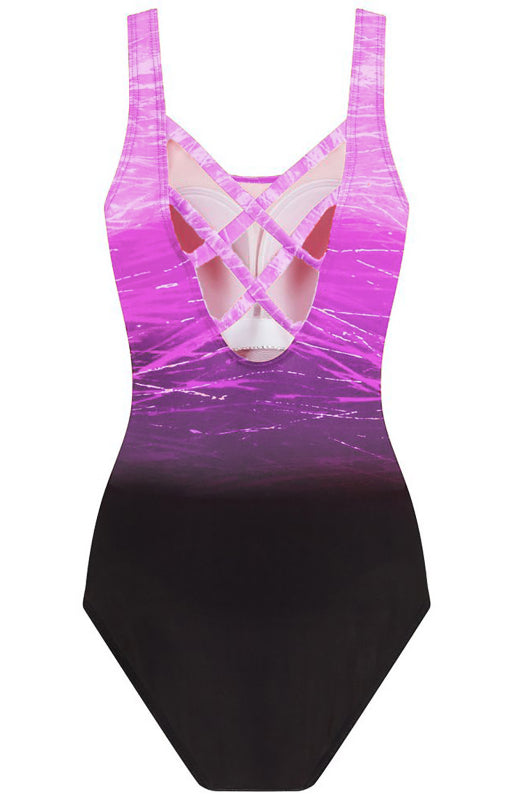 Women's Cross Back One Piece Swimsuit Beachwear