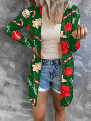 Kleine Strickjacke mit Weihnachtsmotiv-Print für Damen 