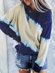 Damen Farbverlauf Tie Dye Hoodie Langarm Sweatshirt 