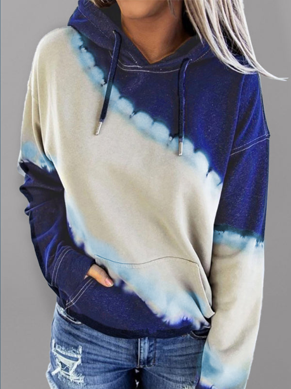Damen Farbverlauf Tie Dye Hoodie Langarm Sweatshirt 