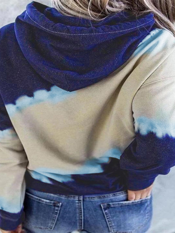 Damen Farbverlauf Tie Dye Hoodie Langarm Sweatshirt 