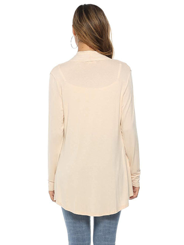 Damen All-Match Mittellange Langarm-Strickjacke 