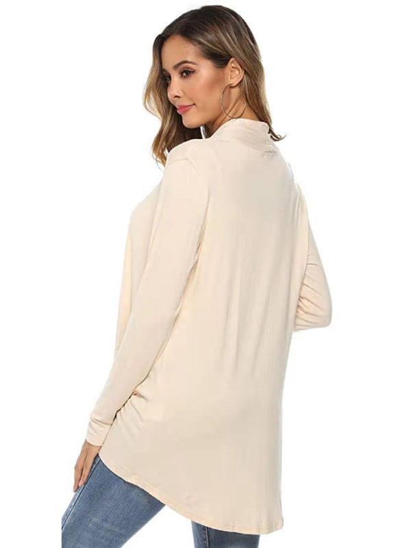 Damen All-Match Mittellange Langarm-Strickjacke 
