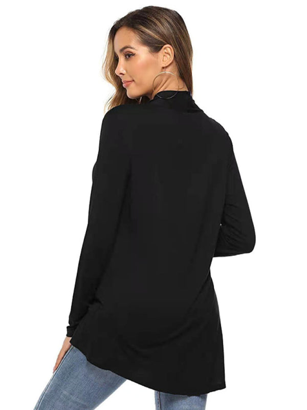 Damen All-Match Mittellange Langarm-Strickjacke 