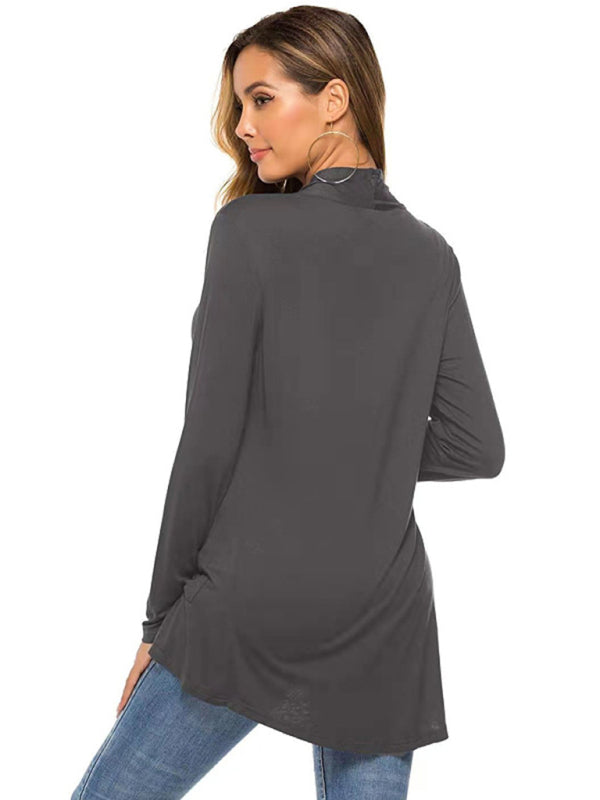 Damen All-Match Mittellange Langarm-Strickjacke 