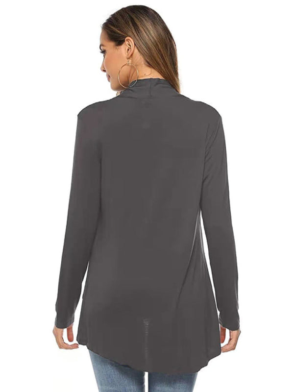 Damen All-Match Mittellange Langarm-Strickjacke 