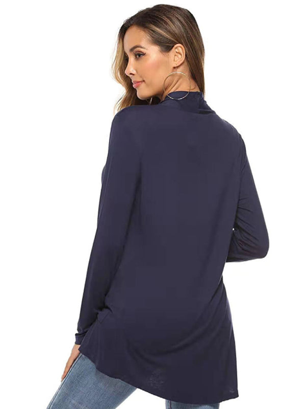 Damen All-Match Mittellange Langarm-Strickjacke 