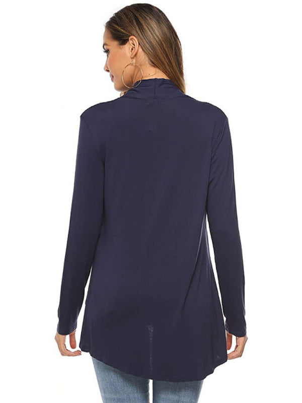 Damen All-Match Mittellange Langarm-Strickjacke 