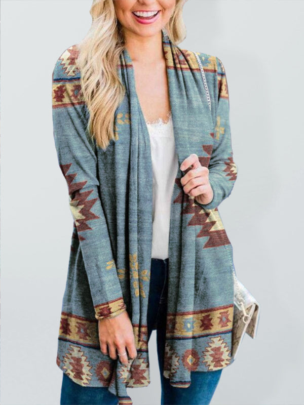 Lässiger ethnischer Azteken-Cardigan für Damen 