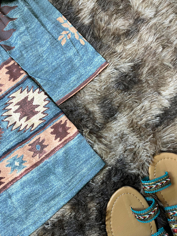Lässiger ethnischer Azteken-Cardigan für Damen 