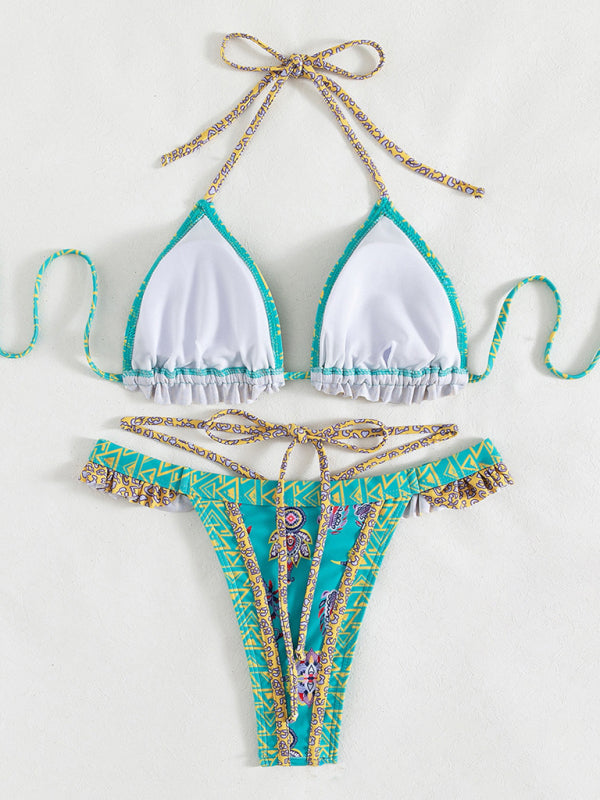 Neckholder-Bikini mit Ethno-Print für Damen 