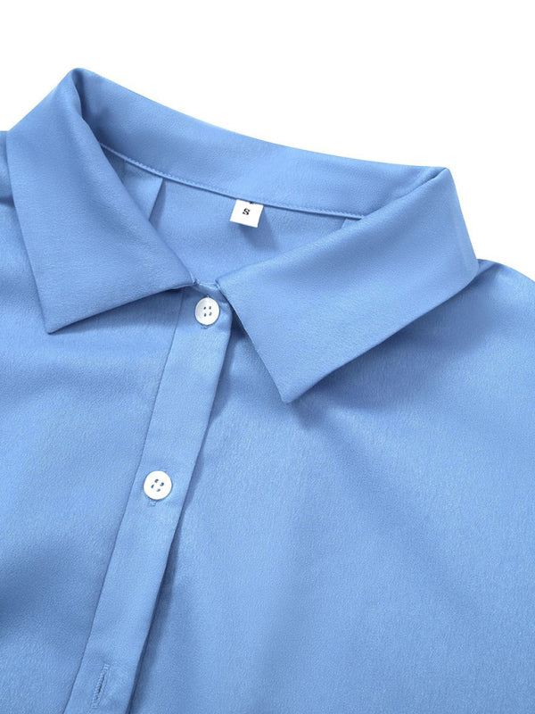 woven casual loose short-sleeved shirt
