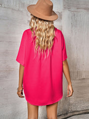 woven casual loose short-sleeved shirt
