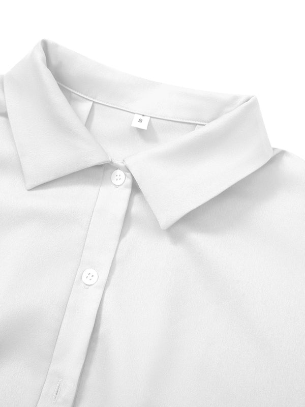 woven casual loose short-sleeved shirt