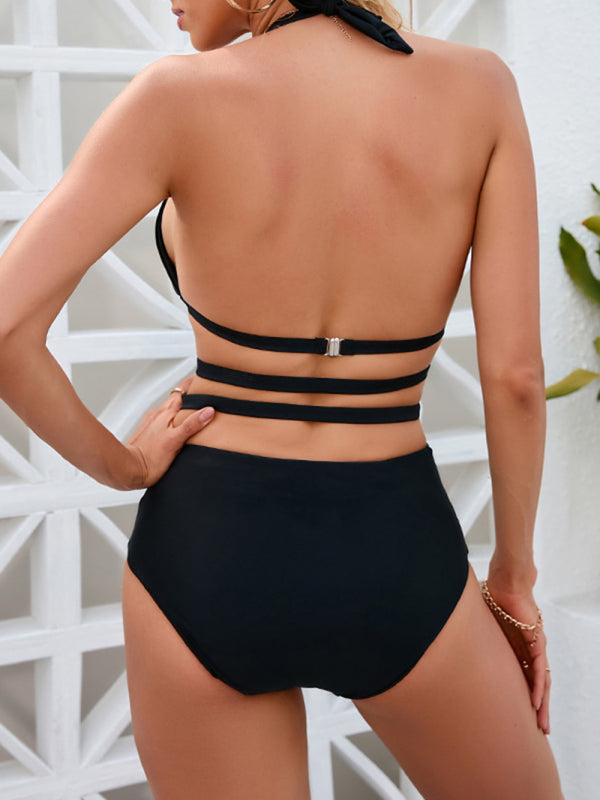 Backless Strappy One-Piece Swimsuit