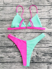 Bikini Two-piece Swimsuit Hit color swimsuit