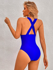 Swimsuit Slimming Seaside Conservative One-piece Swimsuit Solid Color Swimsuit