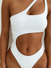 bikini sloping shoulder one piece swimsuit