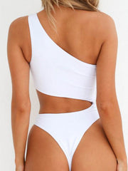 bikini sloping shoulder one piece swimsuit