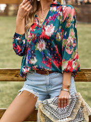 Printed shirt's loose temperament commuting long-sleeved top