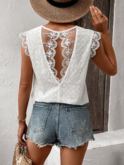 cross-border's ruffled sleeveless white shirt