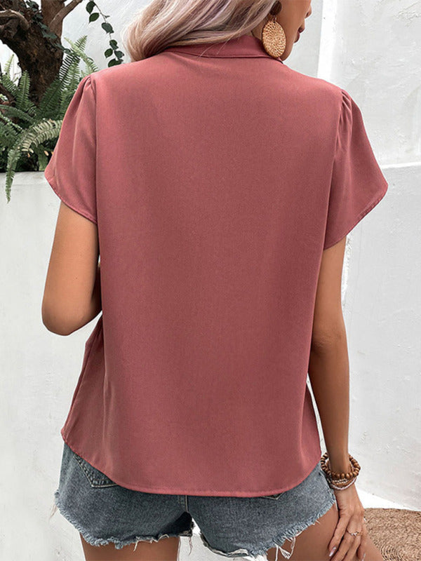 fashion's pullover v-neck red shirt