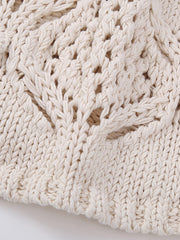 Débardeur en tricot creux à bordure sphérique pour femme 