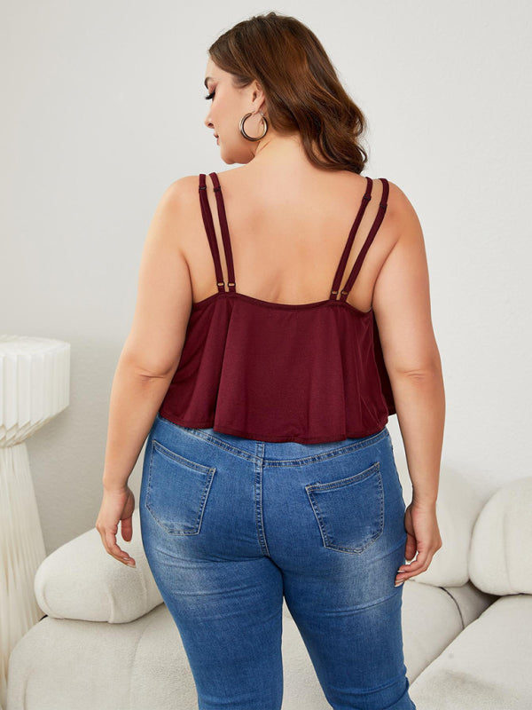 Plus Size Irregular Hem Loose Suspenders