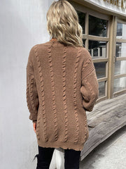 Women's Long Sleeve Solid Color Twist Sweater Cardigan