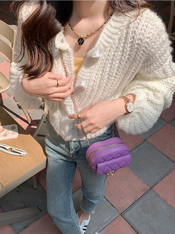 women's long sleeve sweater buttoned cardigan jacket