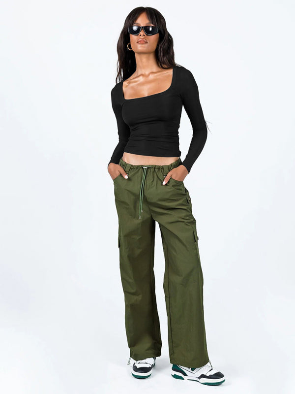 Feminines Langarm-Stricktop mit U-Ausschnitt 