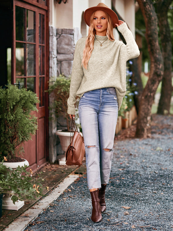 turtleneck loose pullover sweater