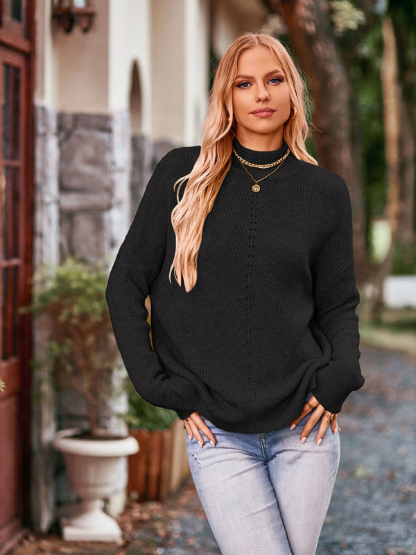 turtleneck loose pullover sweater