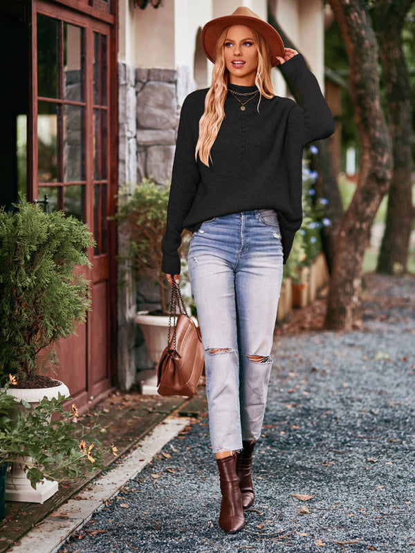 turtleneck loose pullover sweater