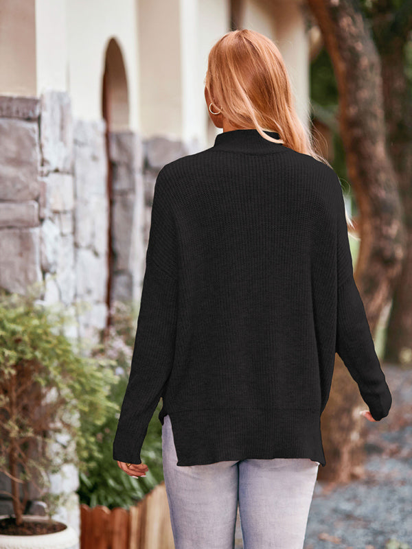 turtleneck loose pullover sweater
