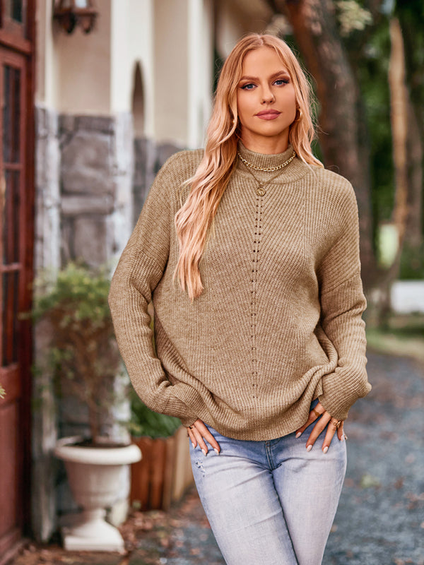 turtleneck loose pullover sweater