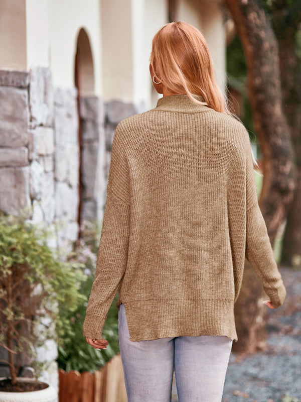 turtleneck loose pullover sweater