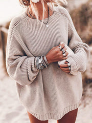 Lockerer, großer Pullover mit Raglanärmeln für Damen 