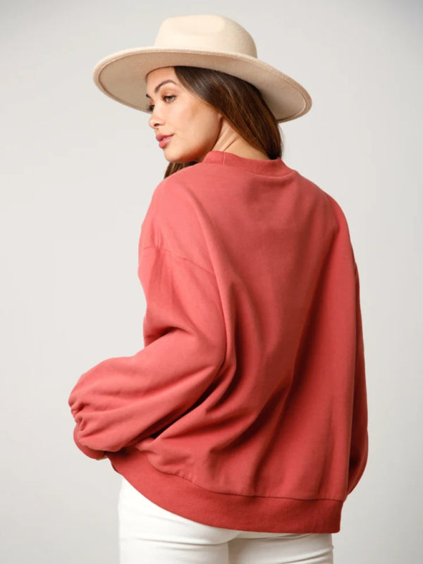 Weihnachts-Sweatshirt mit Pailletten und Stickereien für Damen 