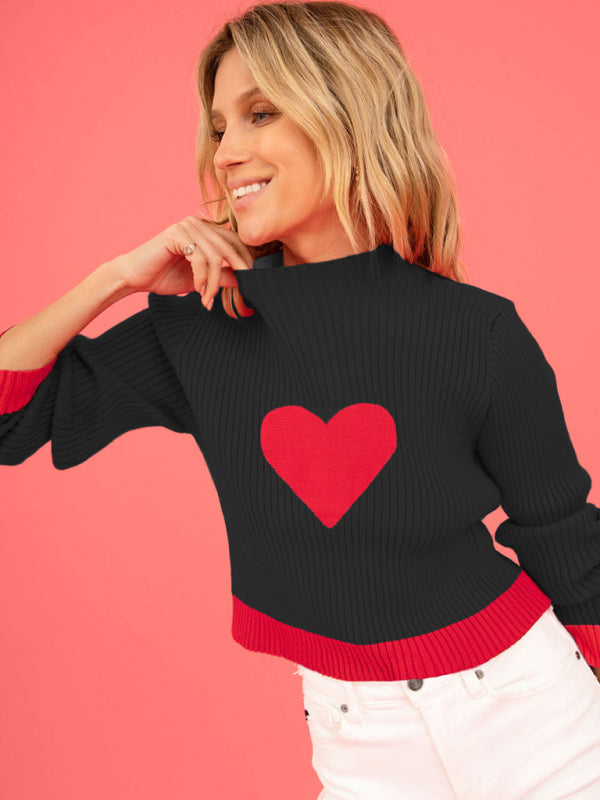 Valentine Love Turtleneck Pullover Sweater