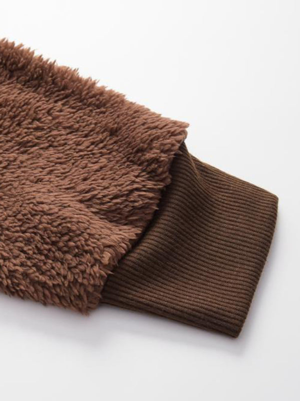 Veste polaire à capuche avec cordon de serrage pour femme 