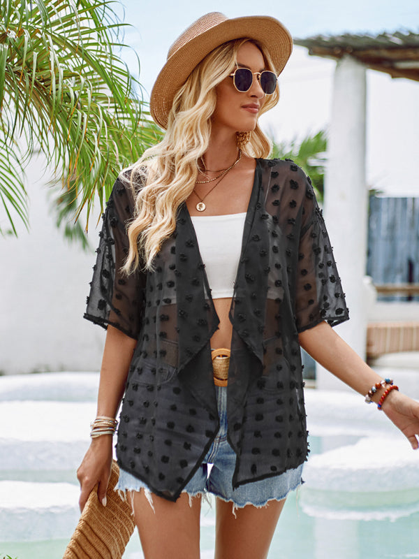 wool ball thin cardigan shirt
