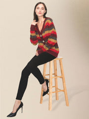 Lässiger gestreifter Strickpullover für DamenRP0023556 