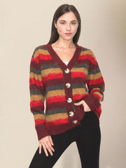 Lässiger gestreifter Strickpullover für DamenRP0023556 